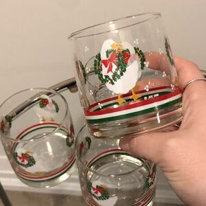 Festive Geese Holiday Libbey Glass Set of 4
